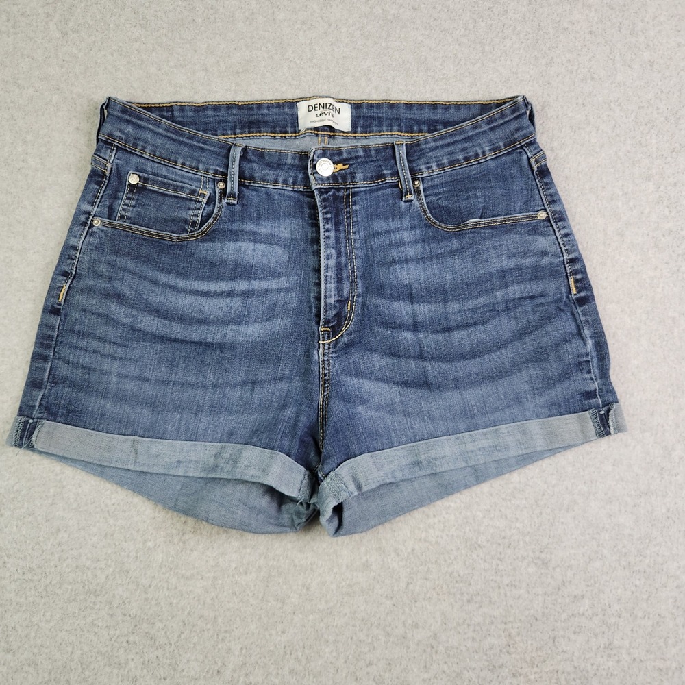 Denizen Levi's Shorts Women 16 Blue Denim High Rise Medium Wash Stretch Cuffed‎